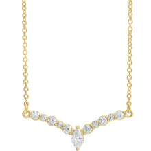 Load image into Gallery viewer, 14K White 1/3 CTW Diamond &quot;V&quot; Necklace