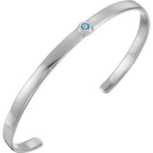 Load image into Gallery viewer, 14K  6&quot; Cuff Bracelet with 3mm Stone