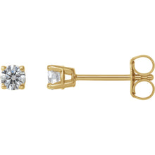 Load image into Gallery viewer, 14K Pair Diamond 4 Prong Stud Earrings
