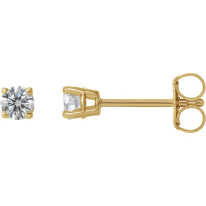 14K Pair Diamond 4 Prong Stud Earrings