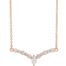 Load image into Gallery viewer, 14K White 1/3 CTW Diamond &quot;V&quot; Necklace