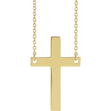Load image into Gallery viewer, 14K Gold 18&quot; Cross Necklace
