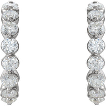 Load image into Gallery viewer, 14K White 1 3/8 CTW Diamond J-Hoop Earrings
