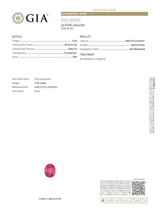 1.03 CT GIA Oval Unheated Natural Ruby