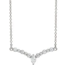 Load image into Gallery viewer, 14K White 1/3 CTW Diamond &quot;V&quot; Necklace