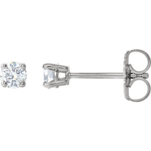 Load image into Gallery viewer, 14K Pair Diamond 4 Prong Stud Earrings