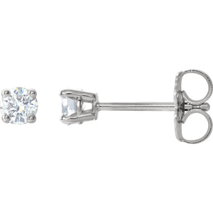 14K Pair Diamond 4 Prong Stud Earrings