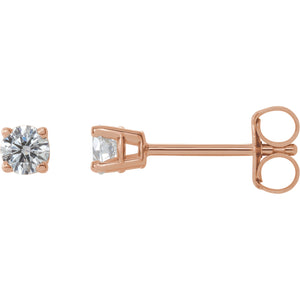 14K Pair Diamond 4 Prong Stud Earrings