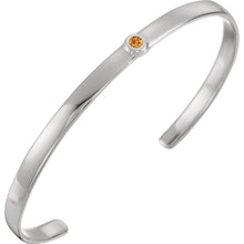 Load image into Gallery viewer, 14K  6&quot; Cuff Bracelet with 3mm Stone