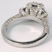 Load image into Gallery viewer, 14K White Gold Custom Made Diamond and Sapphire Engagement Ring