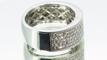 Load image into Gallery viewer, 14K White Gold Wide Pavé Diamond Band