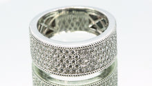 Load image into Gallery viewer, 14K White Gold Wide Pavé Diamond Band