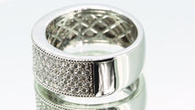 Load image into Gallery viewer, 14K White Gold Wide Pavé Diamond Band