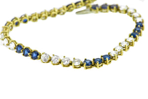 7" 18K Yellow Diamond and Sapphire Tennis Bracelet
