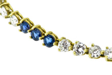 Load image into Gallery viewer, 7&quot; 18K Yellow Diamond and Sapphire Tennis Bracelet