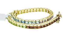 Load image into Gallery viewer, 7.5&quot; 14K Yellow Topaz, Amethyst, Citrine, Peridot, and Garnet Tennis Bracelet