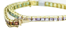 Load image into Gallery viewer, 7.5&quot; 14K Yellow Topaz, Amethyst, Citrine, Peridot, and Garnet Tennis Bracelet