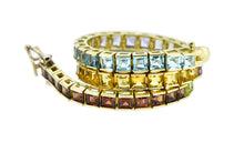 Load image into Gallery viewer, 7.5&quot; 14K Yellow Topaz, Amethyst, Citrine, Peridot, and Garnet Tennis Bracelet
