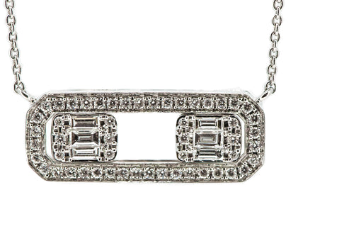14K White Gold Diamond Slide Pendant