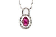 Load image into Gallery viewer, 14K White Gold Ruby and Diamond Pendant