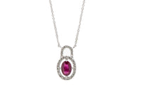 Load image into Gallery viewer, 14K White Gold Ruby and Diamond Pendant
