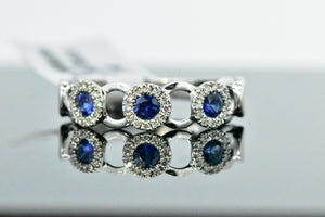 14K White Gold Loop Colored Stone Ring