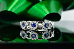 14K White Gold Loop Colored Stone Ring