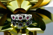 Load image into Gallery viewer, 14K White Gold Loop Colored Stone Ring