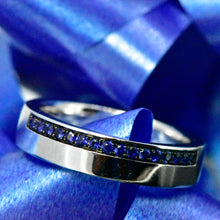 Load image into Gallery viewer, 14K White Gold Diamond and Sapphire Ring