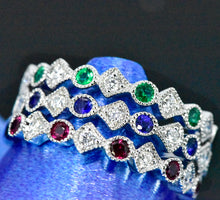 Load image into Gallery viewer, 14K White Gold Stackable Wedding Bands