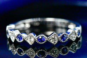 14K White Gold Stackable Wedding Bands