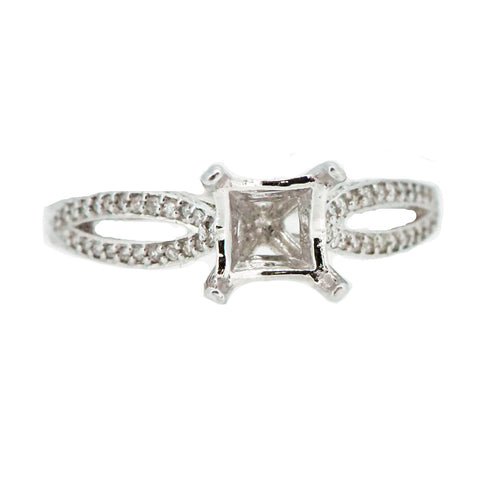 14K White Gold Loop Diamond Engagement Ring