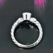 Load image into Gallery viewer, 14K White Gold Sapphire and Diamond Ring