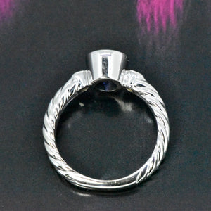 14K White Gold Sapphire and Diamond Ring