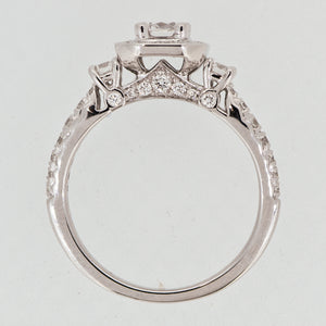 14K White Gold Diamond Halo Engagement Ring
