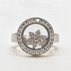 18K White Gold Chopard Happy Diamond Snowflake Ring