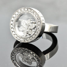 Load image into Gallery viewer, 18K White Gold Chopard Happy Diamond Snowflake Ring