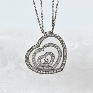 18K White Gold Chopard Happy Spirit Heart Pendant