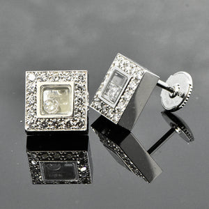 18K White Gold Chopard Happy Diamond Earrings