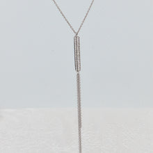 Load image into Gallery viewer, 14K White Gold Diamond Bar Necklace