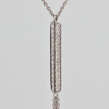 Load image into Gallery viewer, 14K White Gold Diamond Bar Necklace