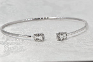 14K White Gold Diamond Bangle