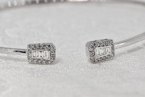 14K White Gold Diamond Bangle