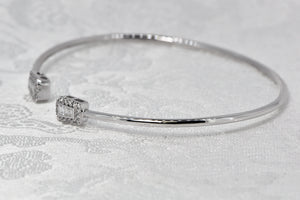 14K White Gold Diamond Bangle
