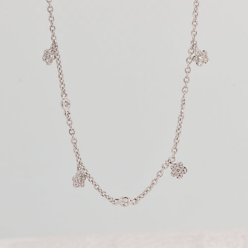 14K White Gold Diamond Necklace