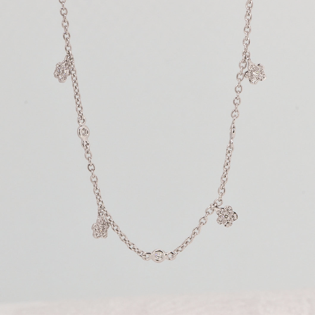 14K White Gold Diamond Necklace