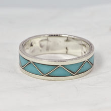 Load image into Gallery viewer, Sterling Silver Band with Enamel Inlay