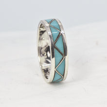 Load image into Gallery viewer, Sterling Silver Band with Enamel Inlay