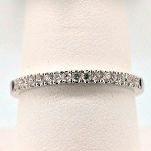 10K White Gold Stackable Diamond and Sapphire Bands