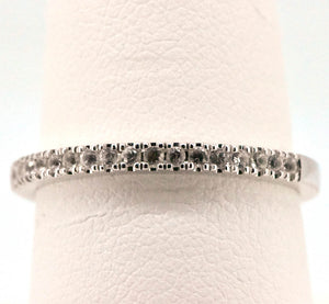 10K White Gold Stackable Diamond and Sapphire Bands
